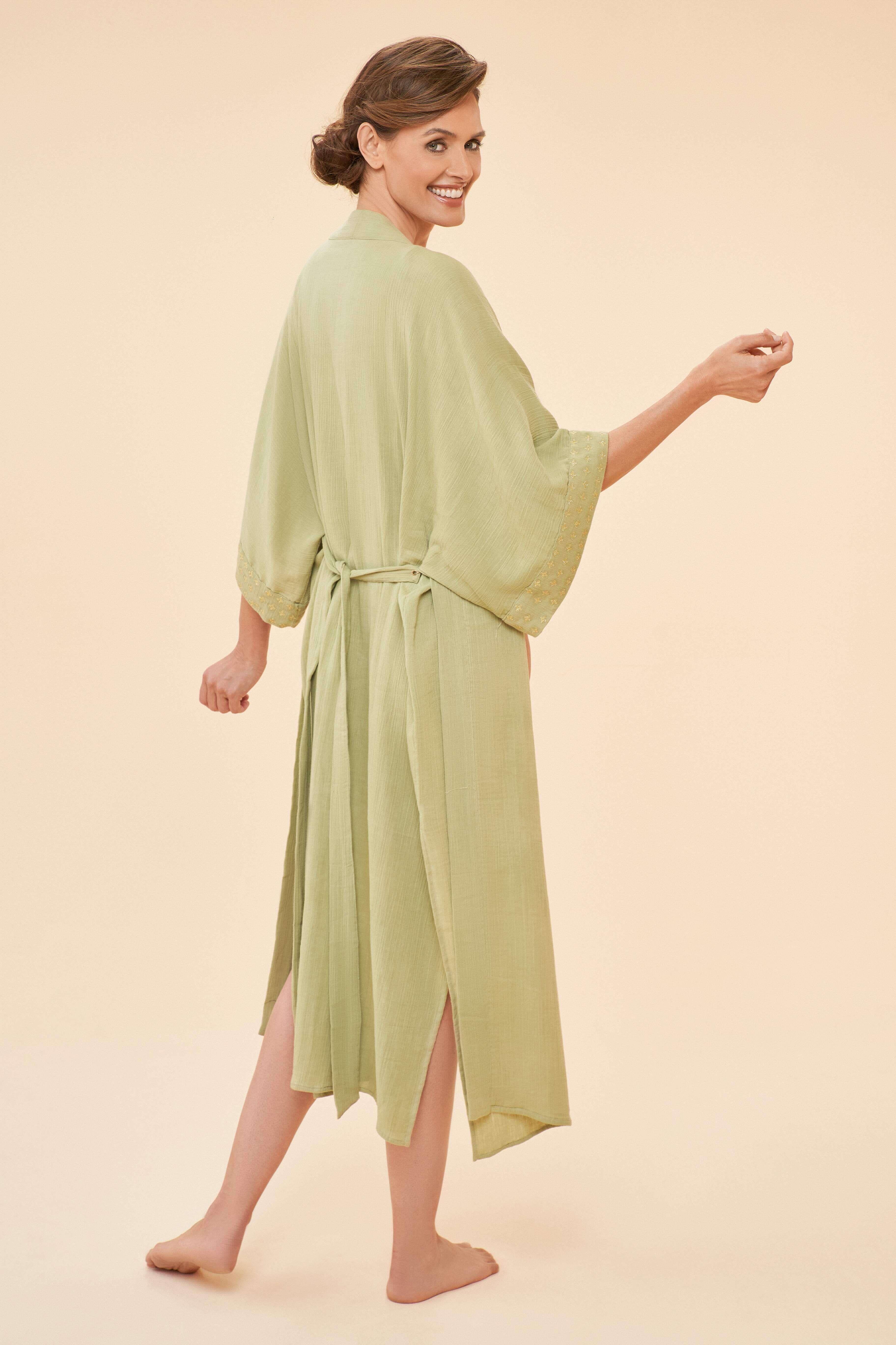 Organic Cotton Retreat Gown In Olive