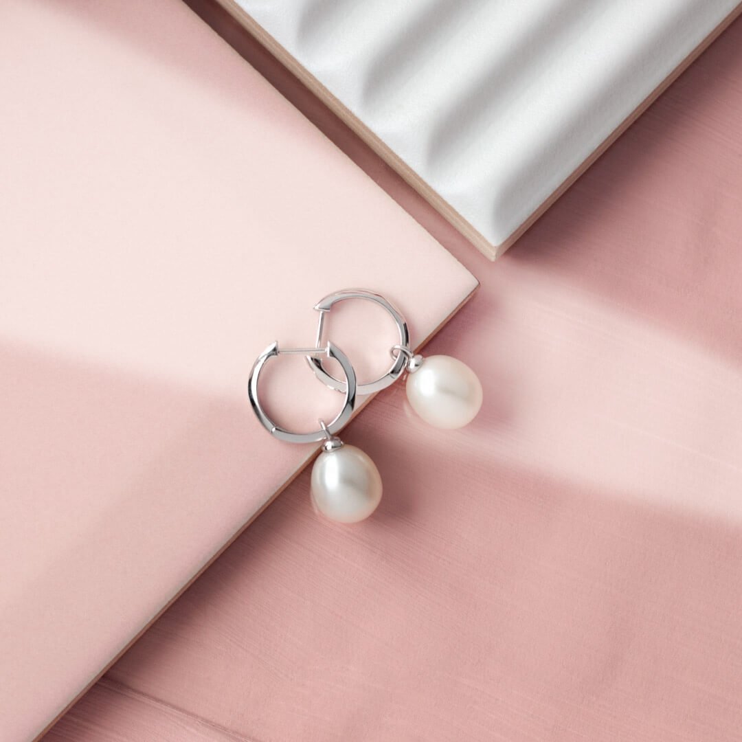 Revival Pearl Oval Pearl Hoop Earrings