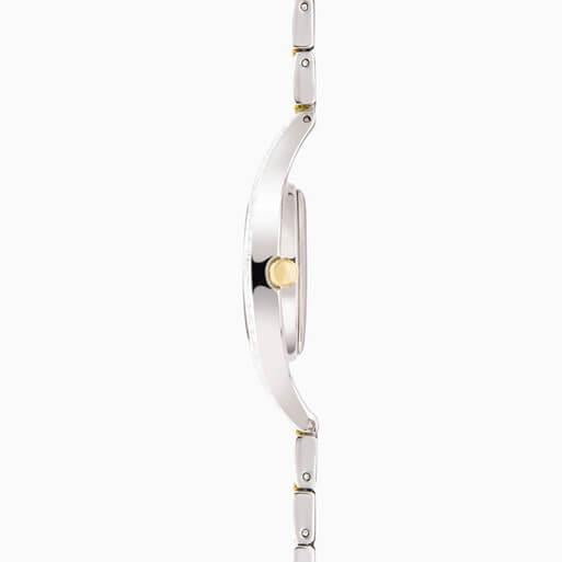 Cocktail Champagne Dial With Silver Case & Two Tone Bracelet Strap Ladies Watch