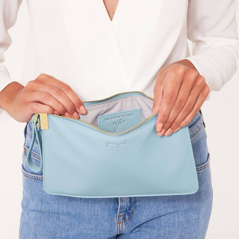 Secret Message Pouch | Free Spirit, The World Is Your Oyster | Blue | 16 X 24 Cm