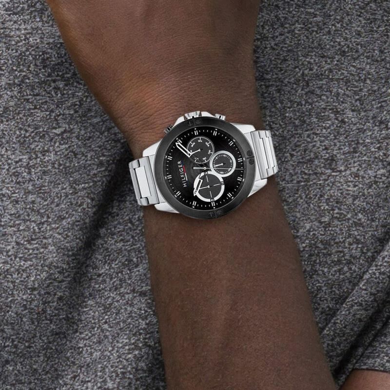 Harley Sport Stainless Steel & Ionic Plated Black Steel Gents Watch