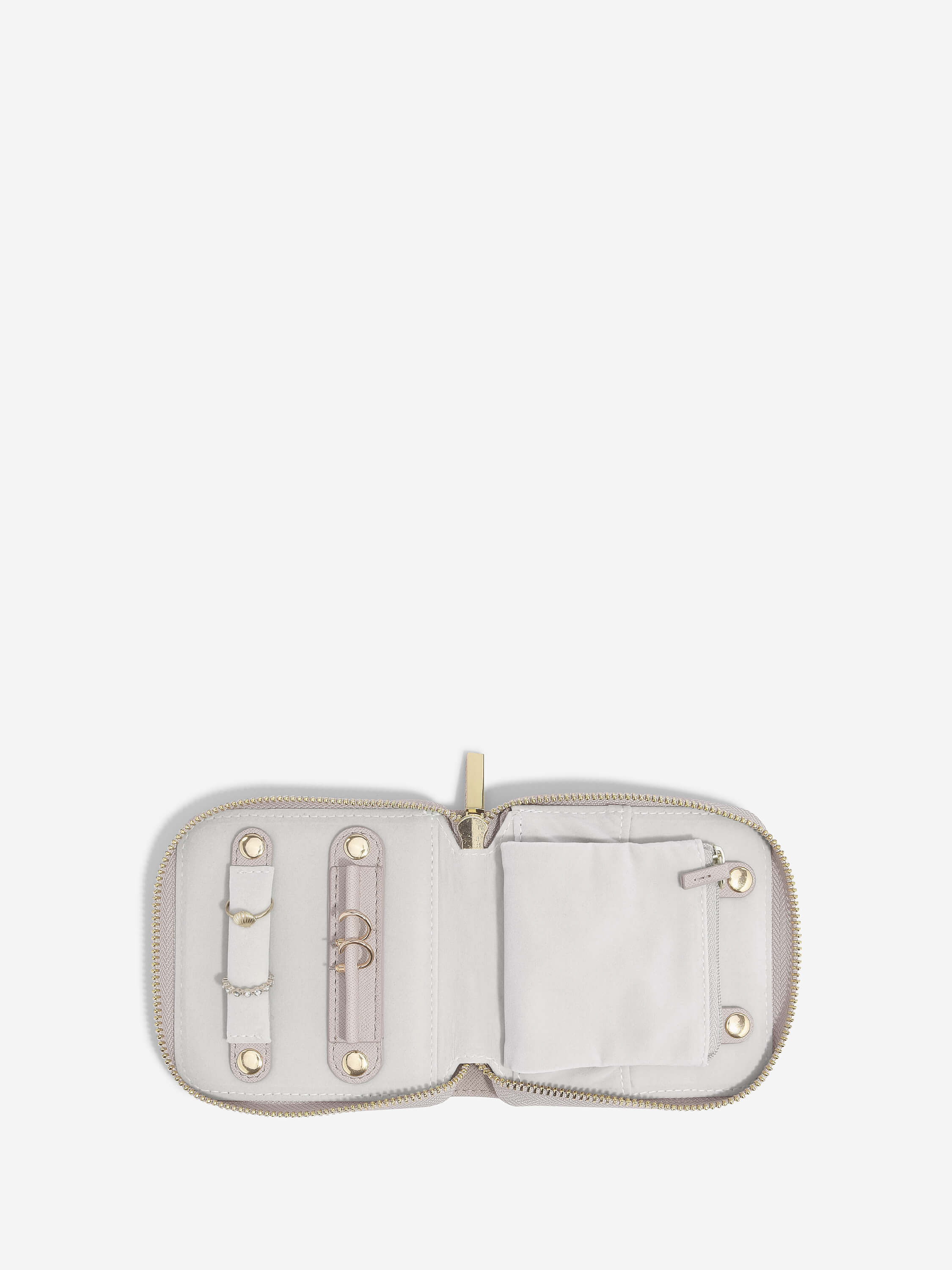 Taupe & Gold Compact Jewellery Roll