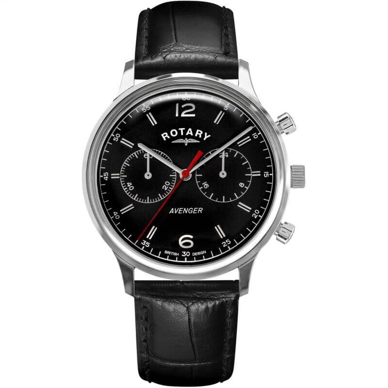 Avenger Stainless Steel Black Dial Watch