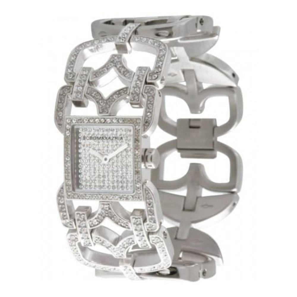 Ladies Stainless Steel Stone Set Bezel and Dial and Stone Set Bracelet Watch
