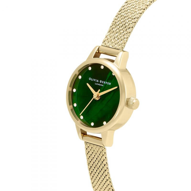 Classics Green & Gold Mesh Watch