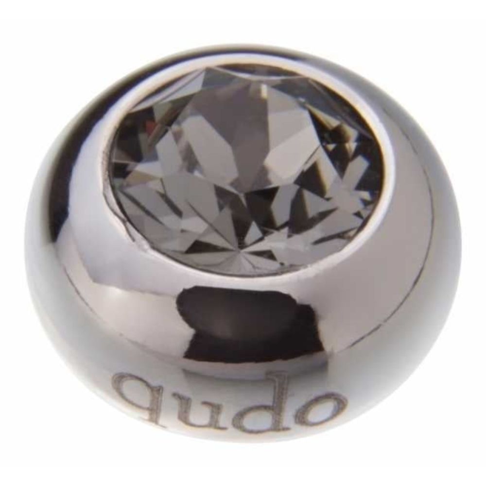 Famosa Silver 10mm Tondo Ring Top Black Diamond