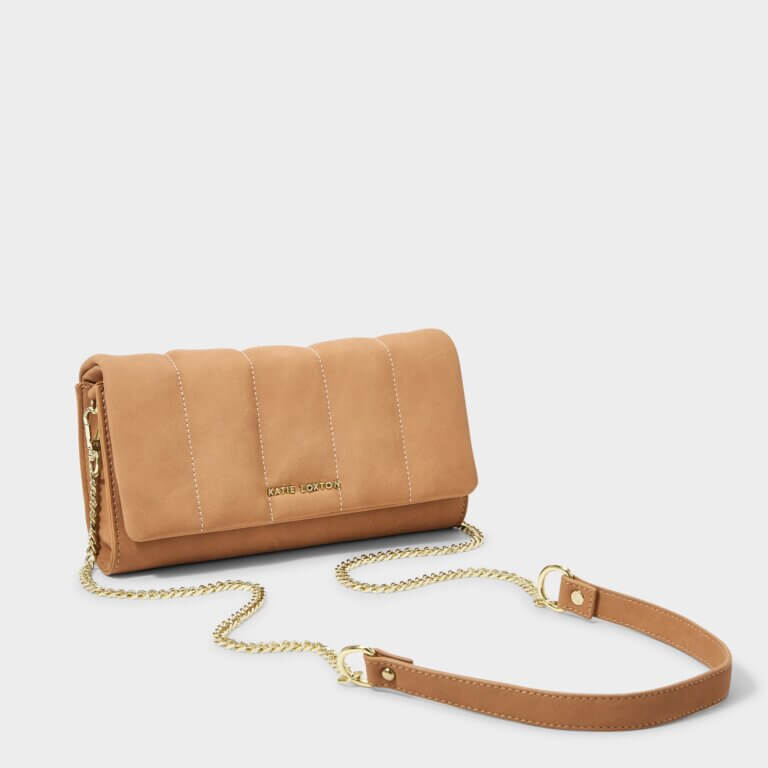 Kayla Quilted Crossbody | Tan | 13cm X 23cm X 3cm