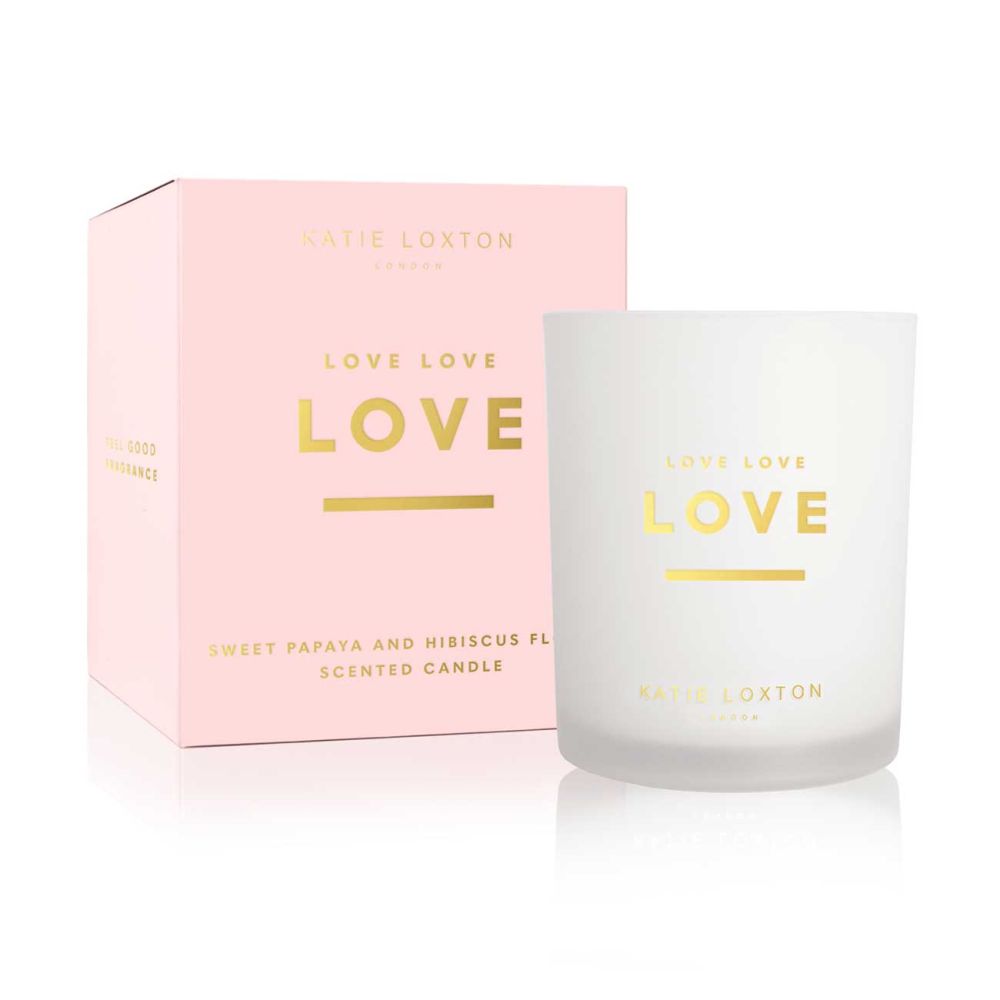 Sentiment Candle| Love Love Love | Sweet Papaya and Hibiscus Flower |