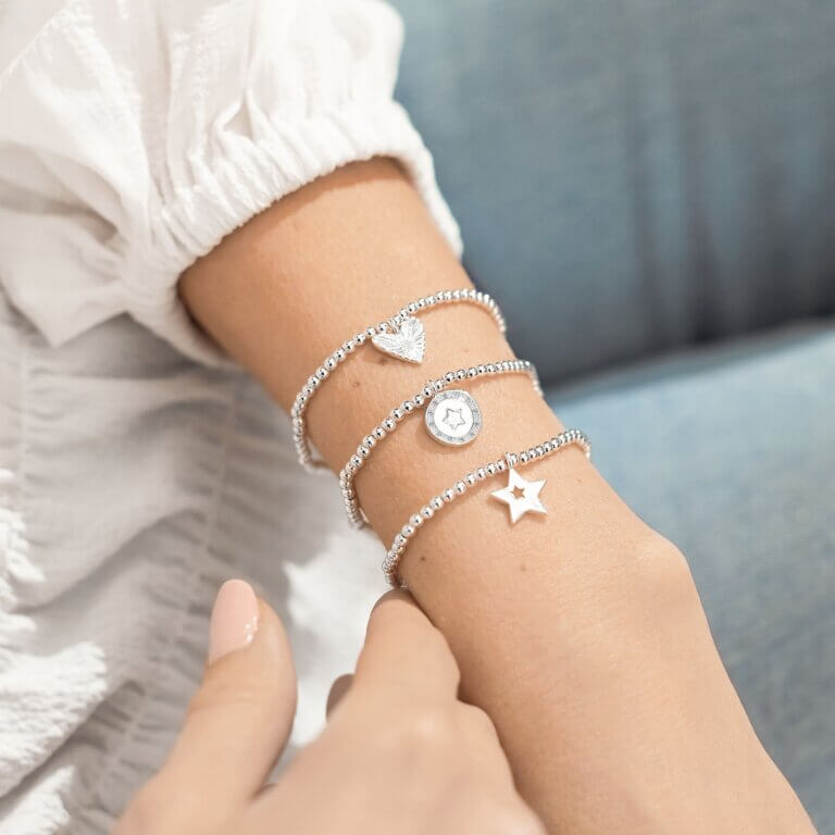 Celebration Set | Happy Birthday | Silver | Set Of 3 Bracelets | 17.5cm Stretch