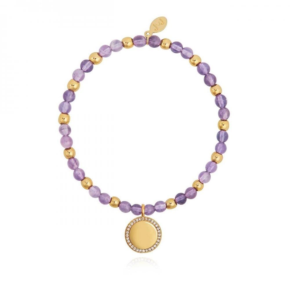 Wellness Gems | Gold | Amethyst Bracelet | 17.5cm Stretch
