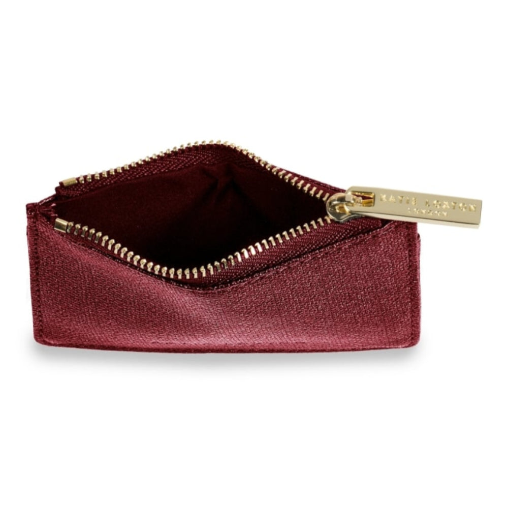 ALEXA METALLIC CARD HOLDER with small zip for coins - red shimmer - 7.7x10.7x1.3cm