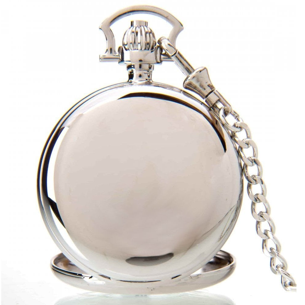 The Windsor - Chrome Mechanical Double Half Hunter Pocket Watch