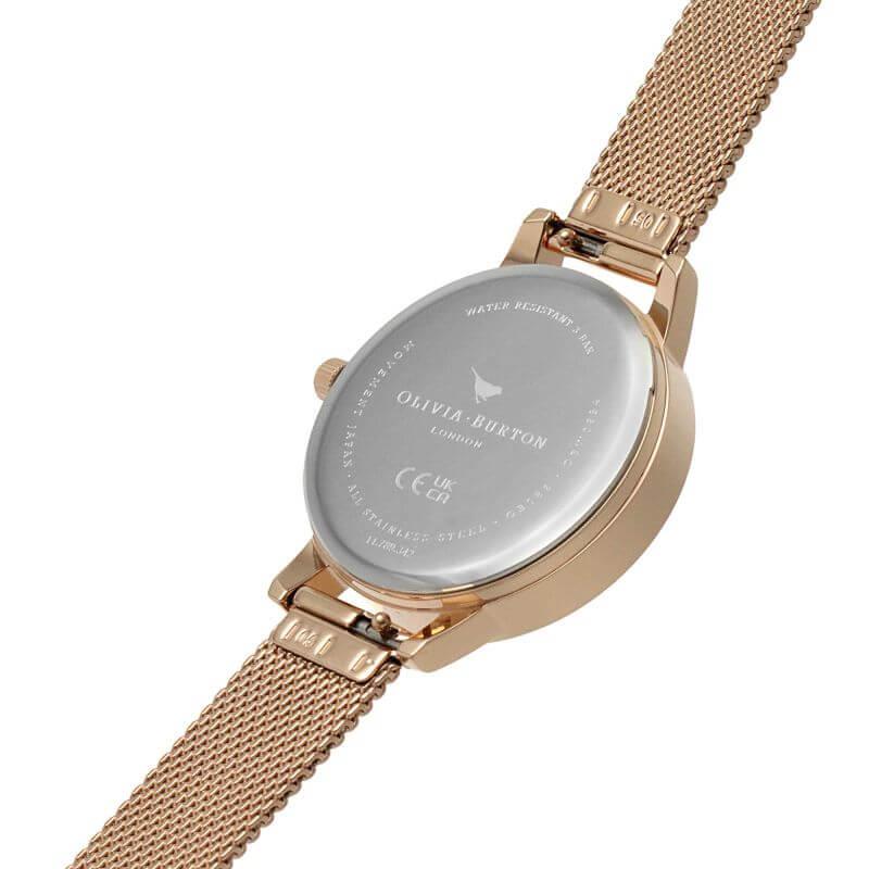 Sparkle Butterfly, Midi Blush Dial with Blue Mother of Pearl, Rose Gold Mesh Watch