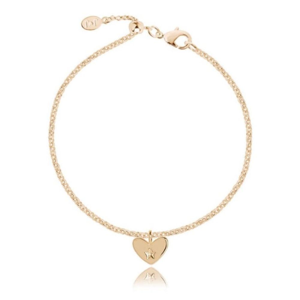 Wish - Love And Wishes - Yellow Gold Heart Charm Bracelet