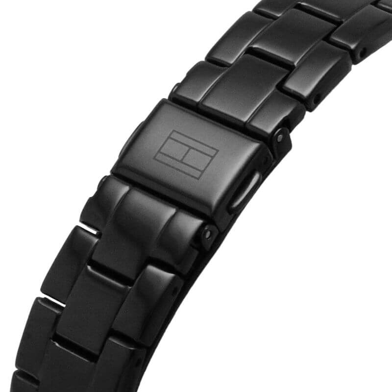 Maya Classic Ionic Plated Black Stainless Steel With Crystal Ladies Watch