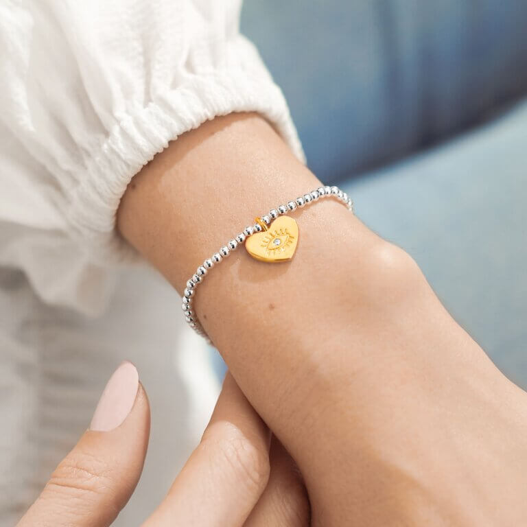 A Little | Love Peace And Yoga | Silver | Bracelet | 17.5cm Stretch