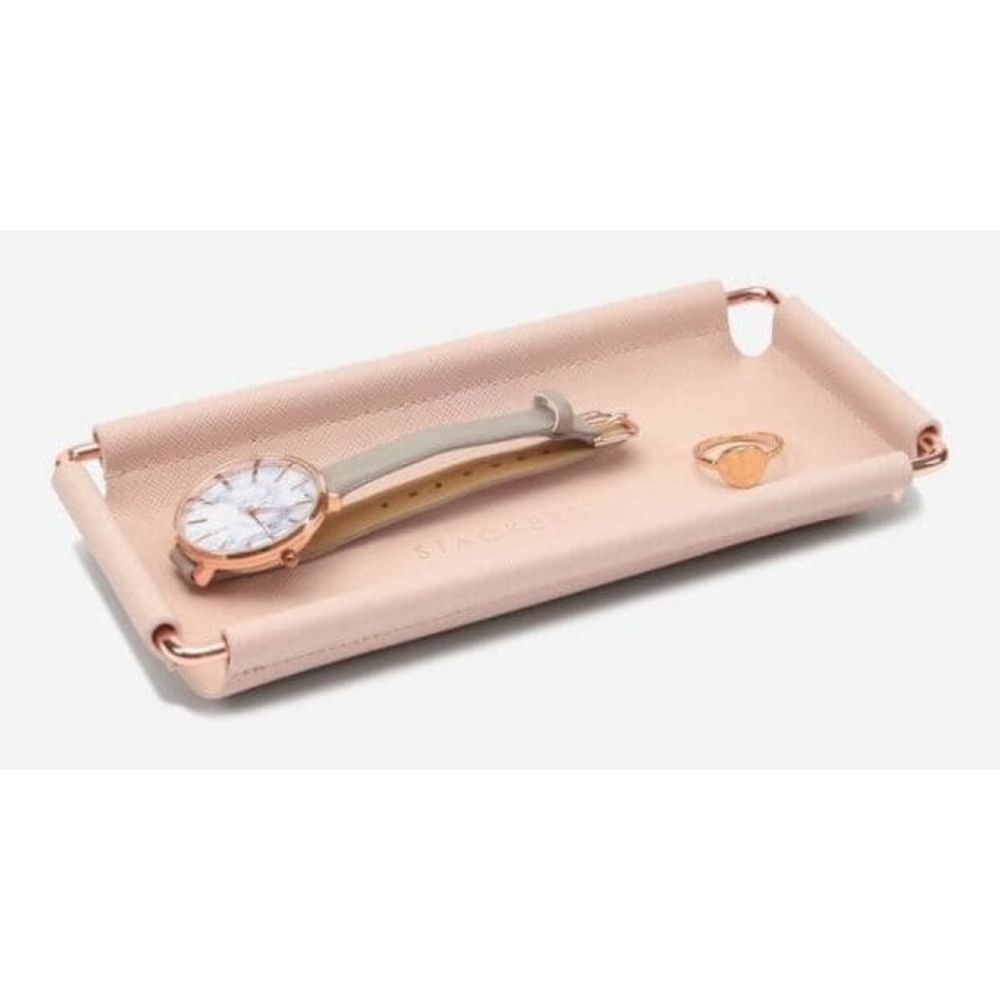 Blush Rectangle Metalframe Tray