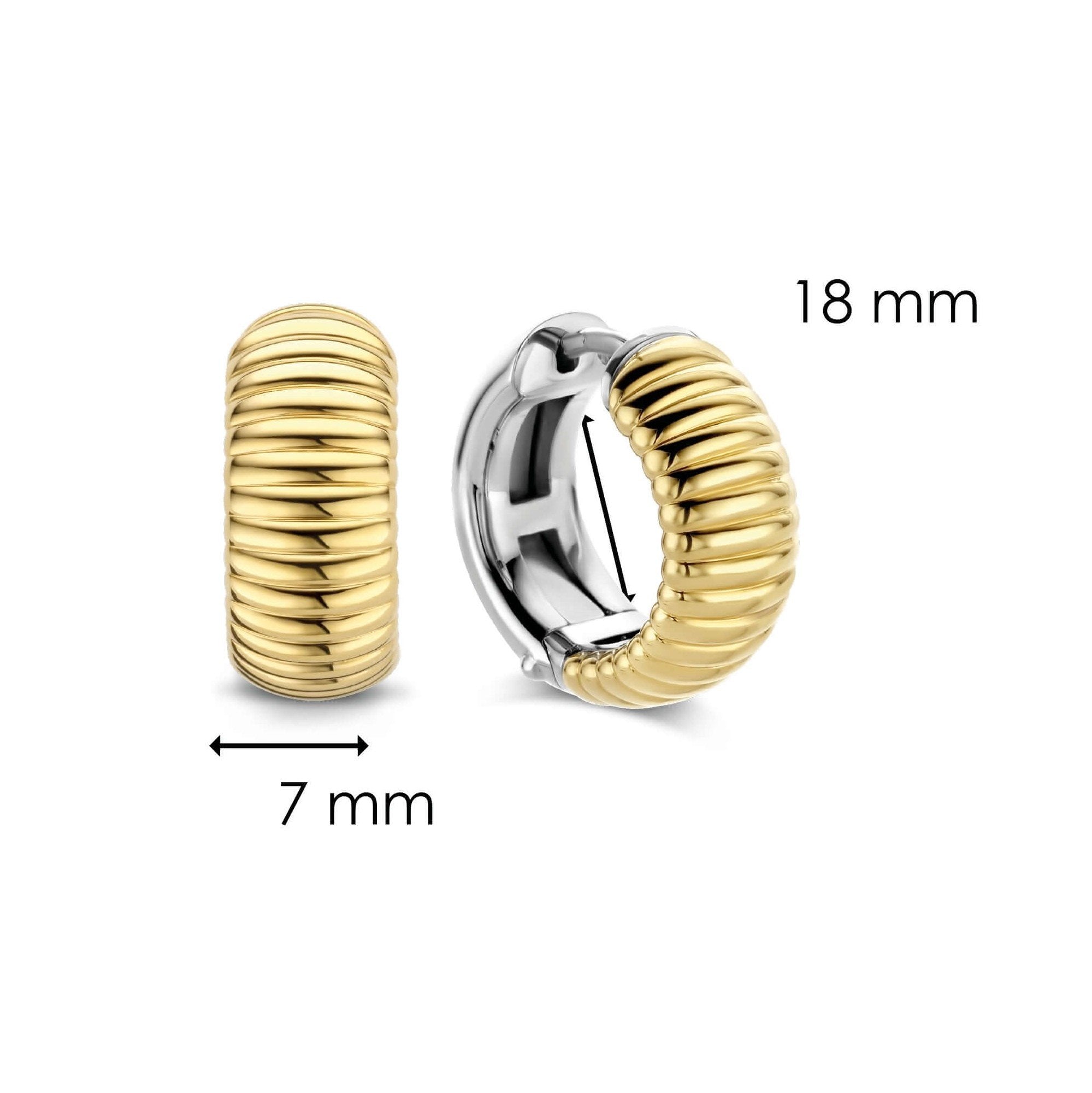 Two Tone Rib Hoop Earrings