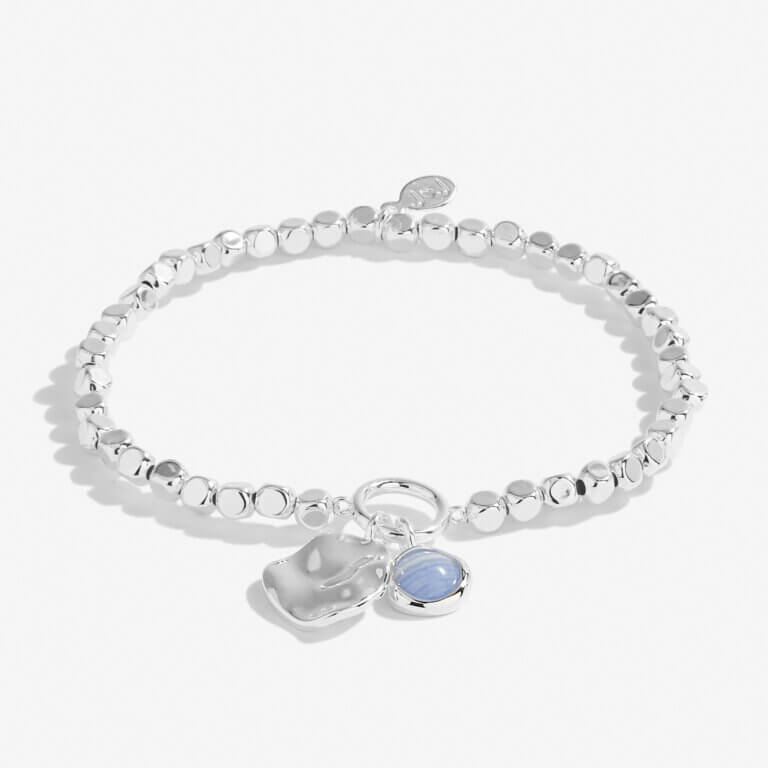 Spirit Stones | Blue Agate | Silver | Bracelet | 17.5cm Stretch