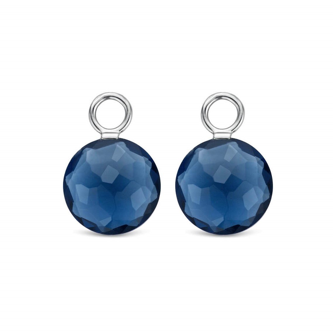 Dark Blue Crystal Silver Ear Charm