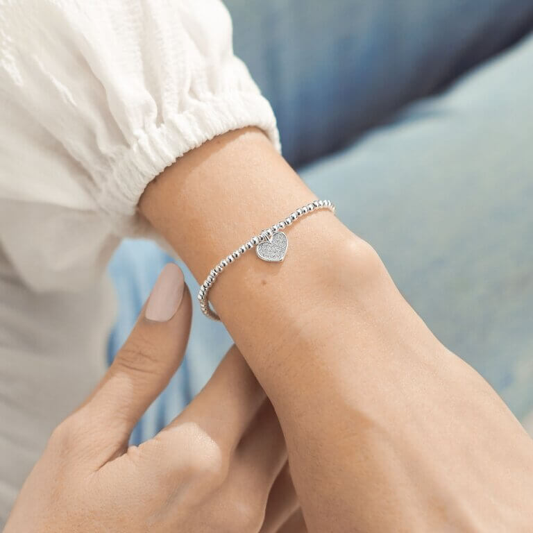 A Little | Shine Bright - Live Happy | Silver | Bracelet | 17.5cm Stretch