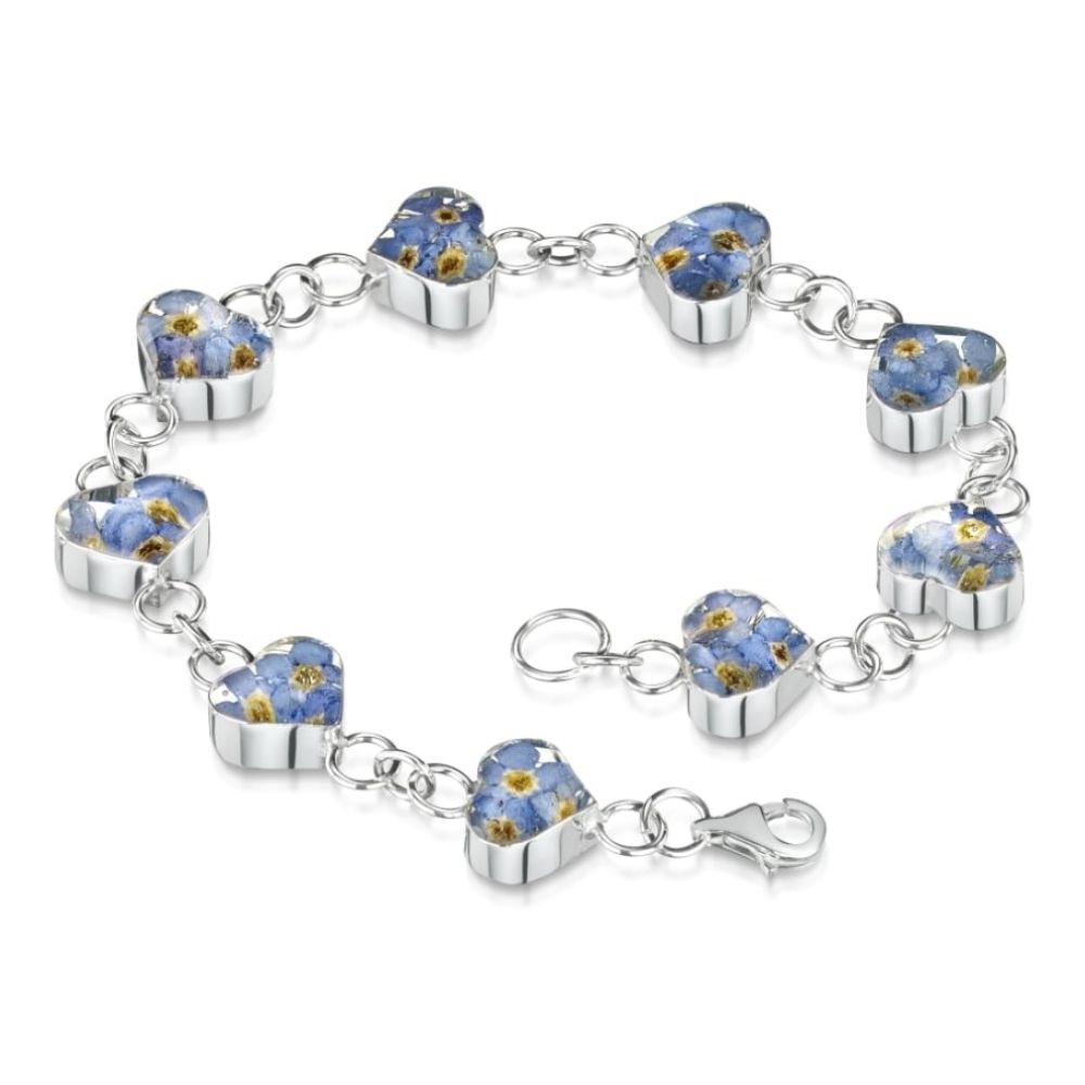 Silver Bracelet - Forget-me-not - Heart