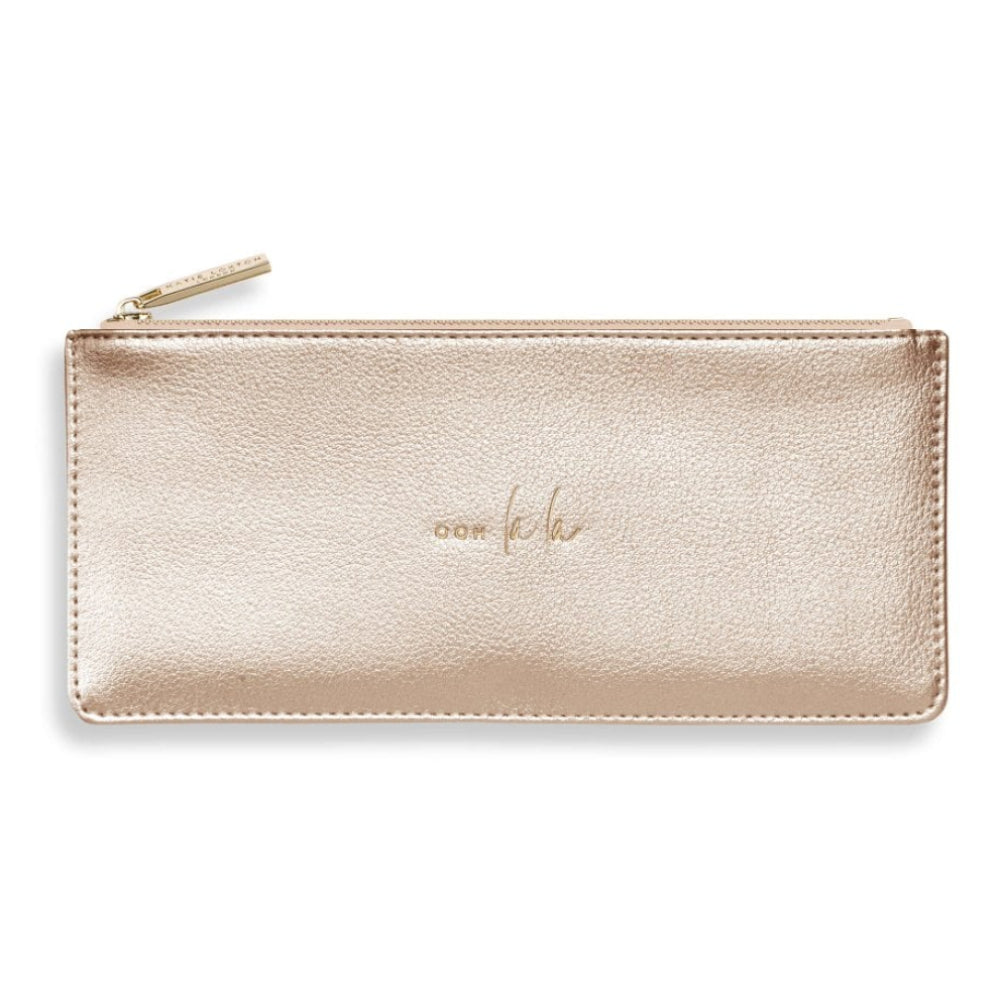 SECRET MESSAGE PURSE - OOH LA LA - Black with Metallic Gold - Outside purse: 12x23cm - Inside purse: 10x22.5cm