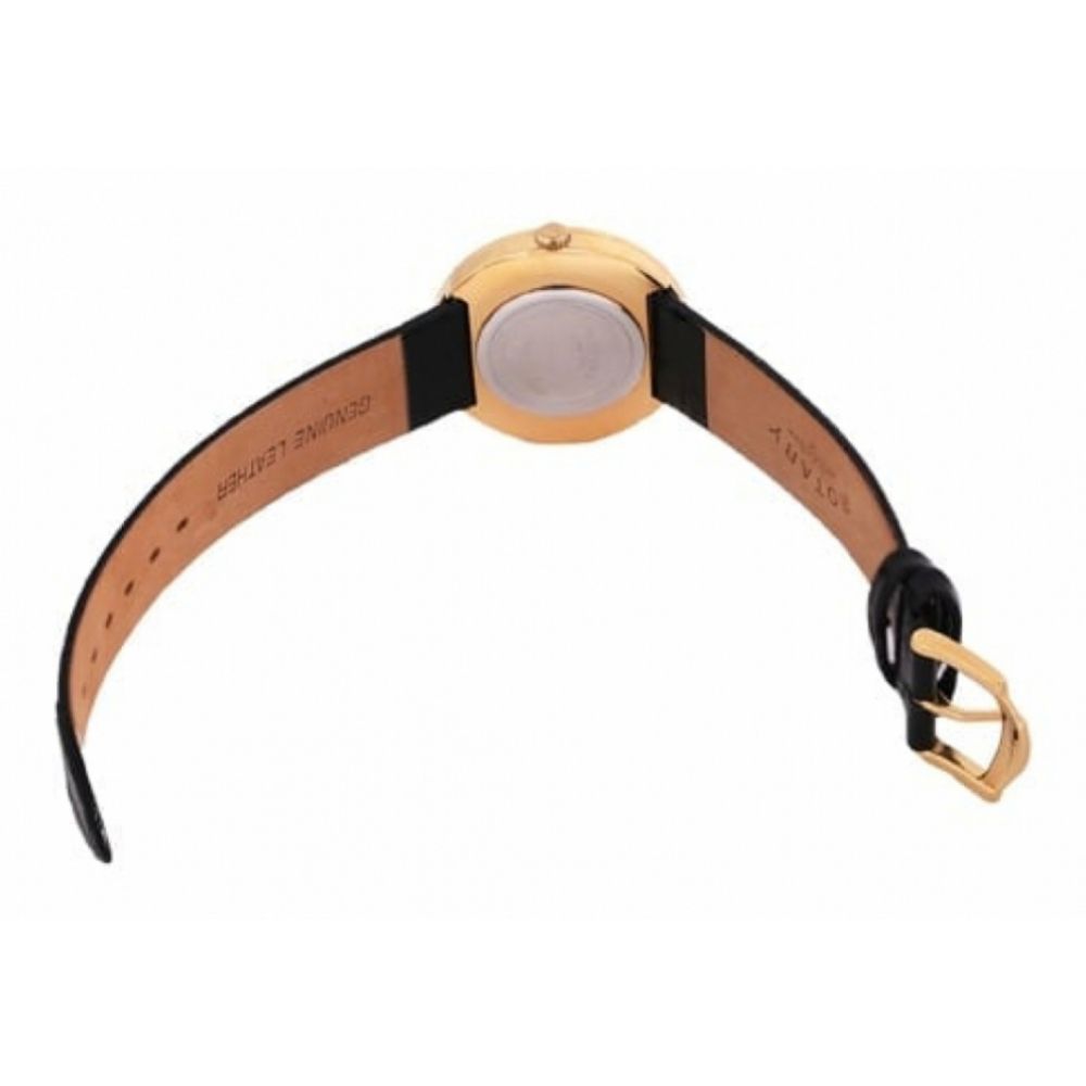 Gold Plated Dial & Leather Strap Gents Watch