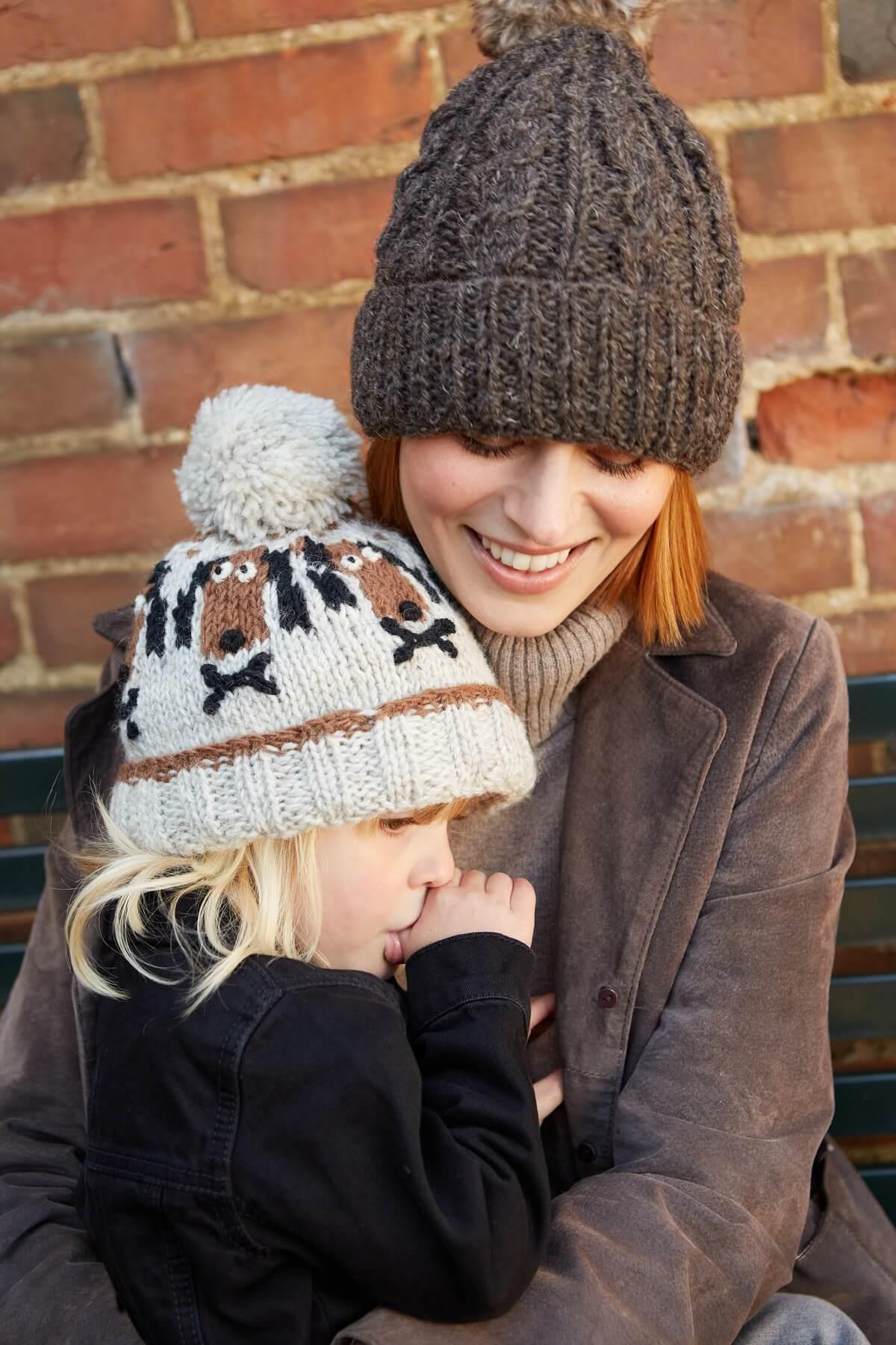 Kids Animal Bobble Hat Dog With A Bone