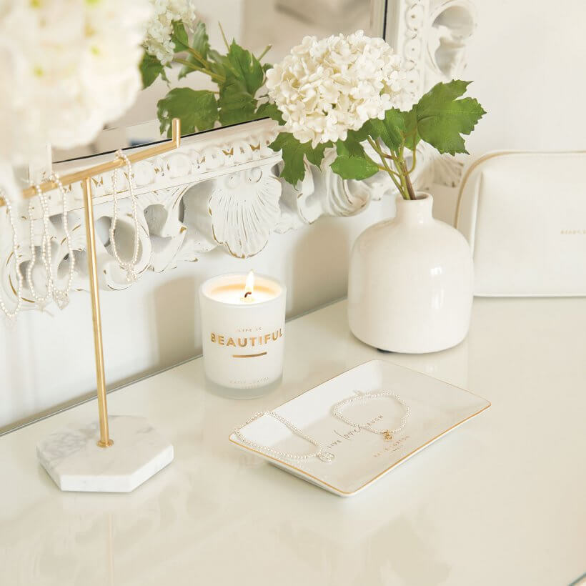 Sentiment Candle | Life Is Beautiful | Grapefruit And Pink Peony