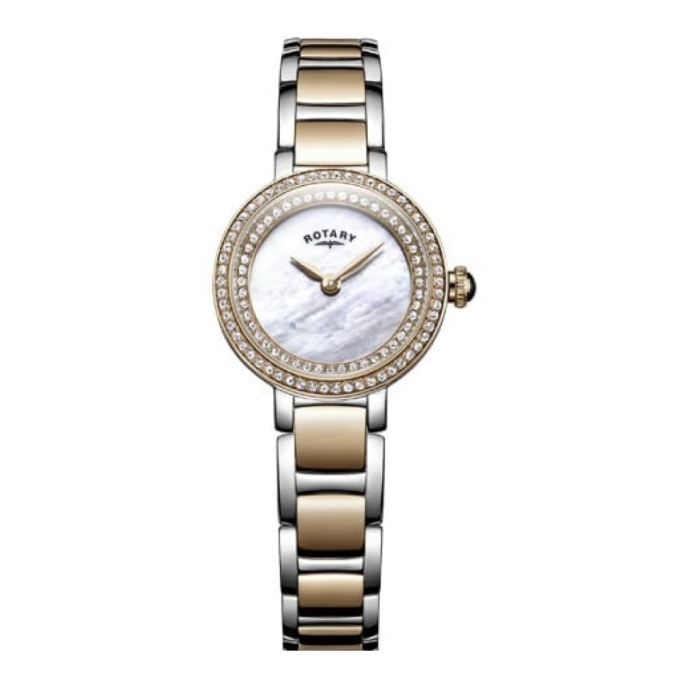 Rose Gold Two Told Bracelet CZ Watch