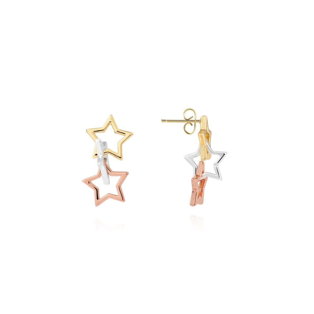 Florence | Star Earrings | Silver Rose Gold And Gold | Earrings