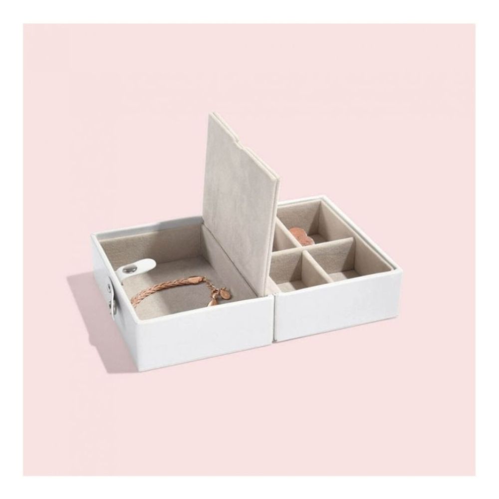 Folding Travel Jewellery Box White