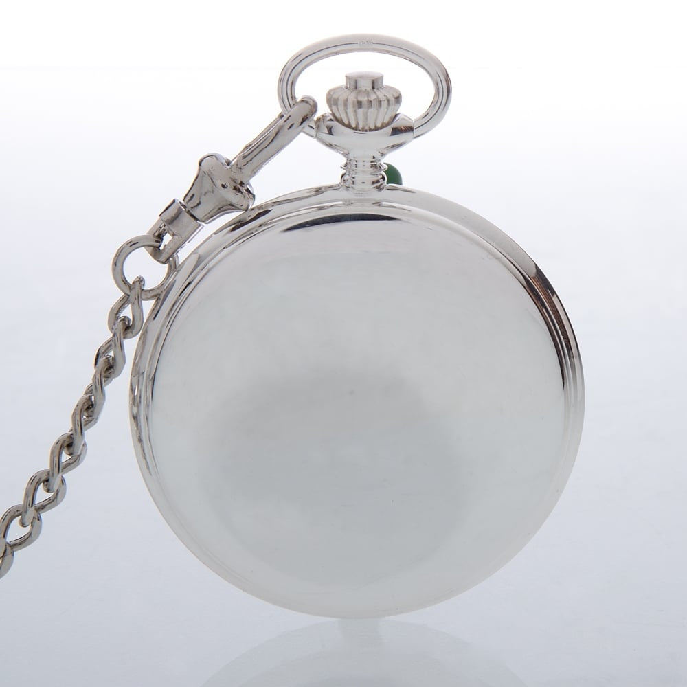 The Savoy - Sterling Silver Half Hunter Patterned Pocket Watch