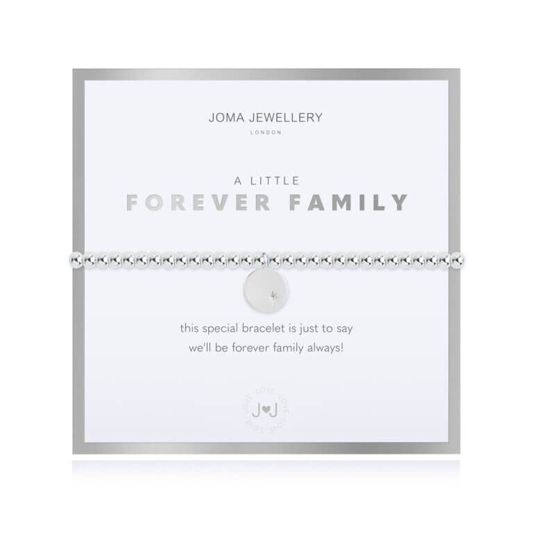 Beautifully Boxed A Littles | Forever Family | Silver | Bracelet | 17.5cm Stretch