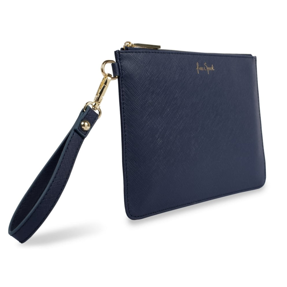 SECRET MESSAGE POUCH - FREE SPIRIT/THE WORLD IS YOUR OYSTER - navy - 16x24cm