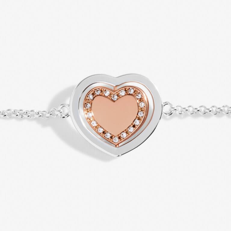 Sentiment Spinners | Love | Silver And Rose Gold | Bracelet | 19cm Adjustable