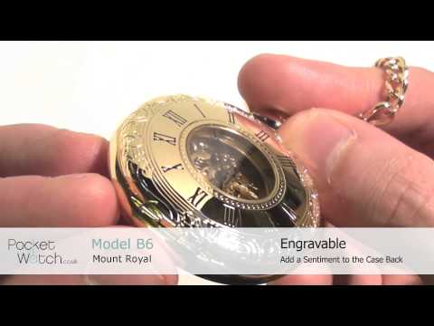 Gold Plated Mechanical Half Hunter Pocket Watch Skeletal Display