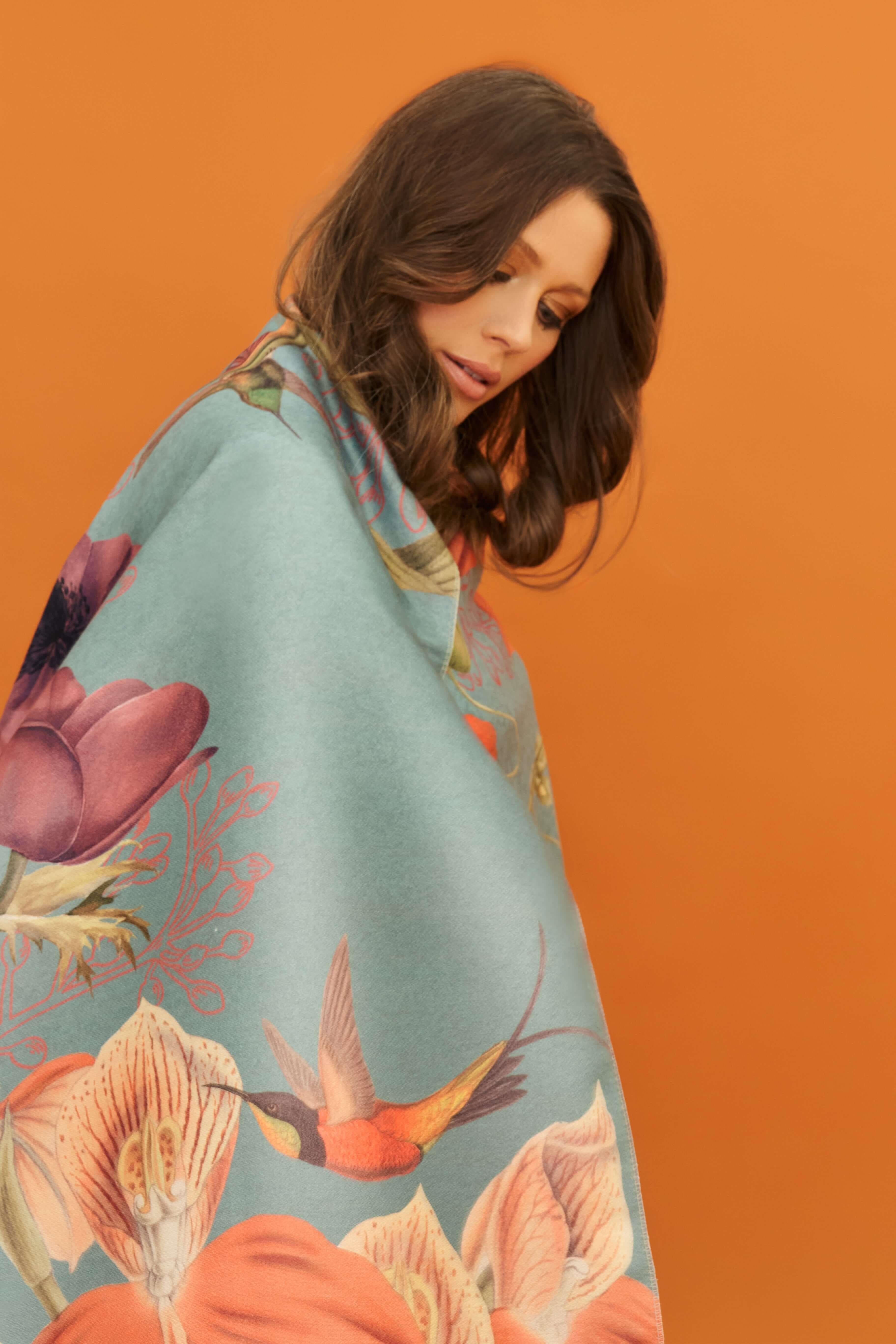 Luxurious Hummingbird at Dusk Scarf
