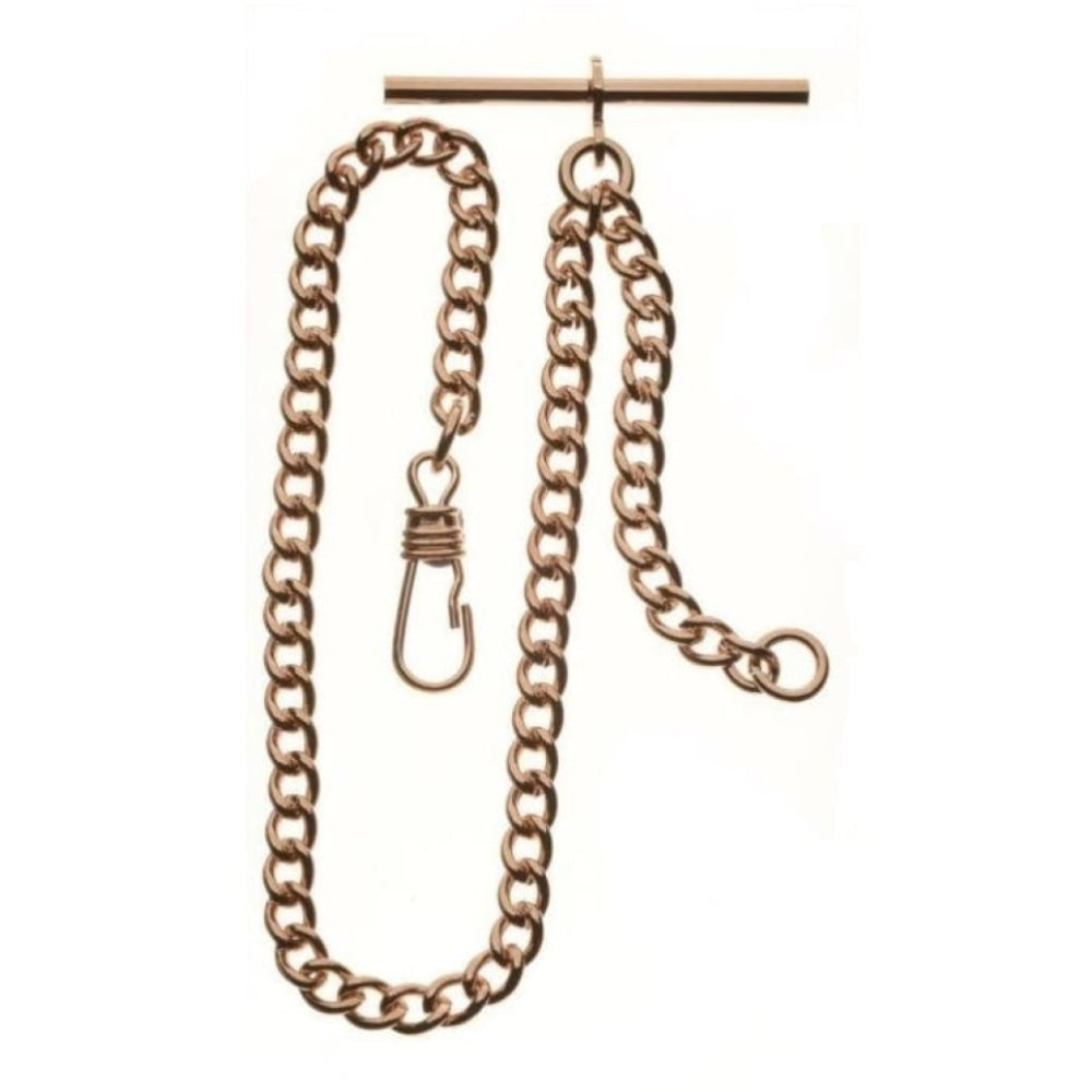 Rose Gold IP 9 Inch T-Bar Pocket Watch Chain