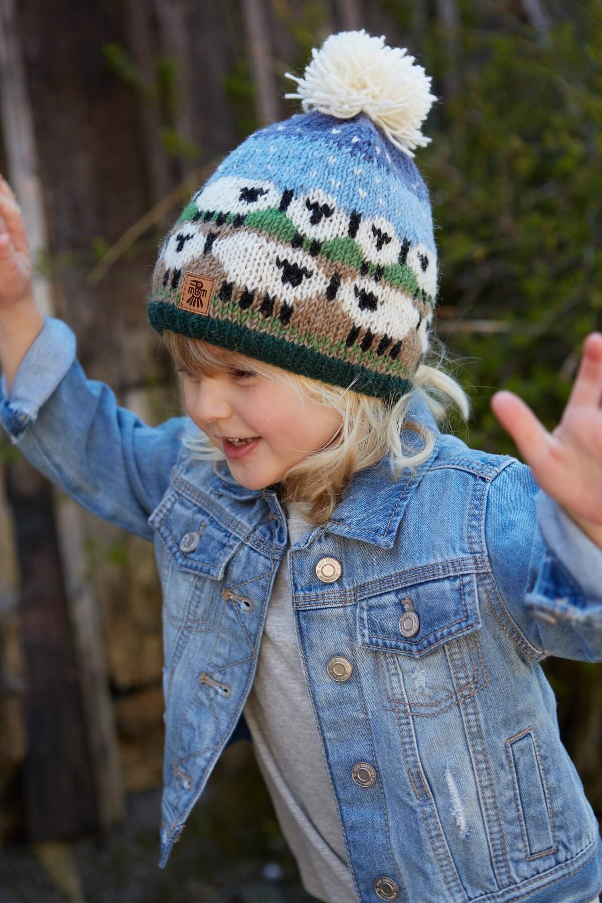 Kids Snowy Sheep Bobble Beanie