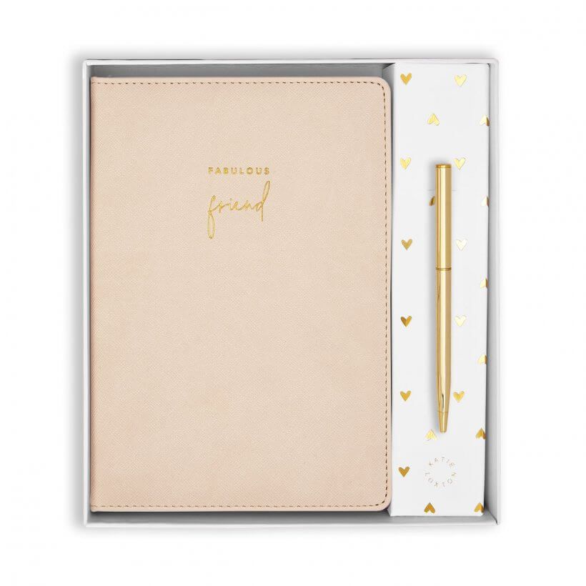 Beautifully Boxed A5 Notebook And Pen Set | Fabulous Friend | Nude