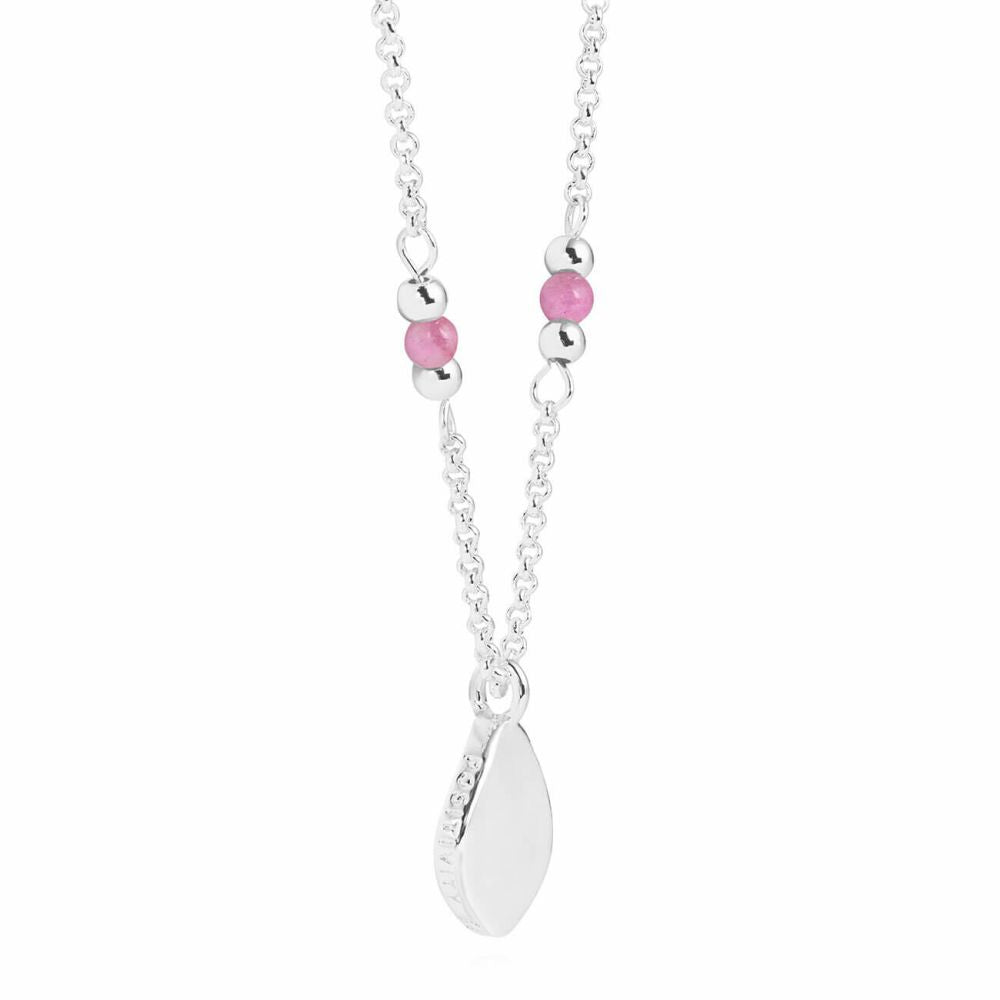 Wellness Gems | Silver | Pink Jade Necklace | 45cm + 5cm Extender