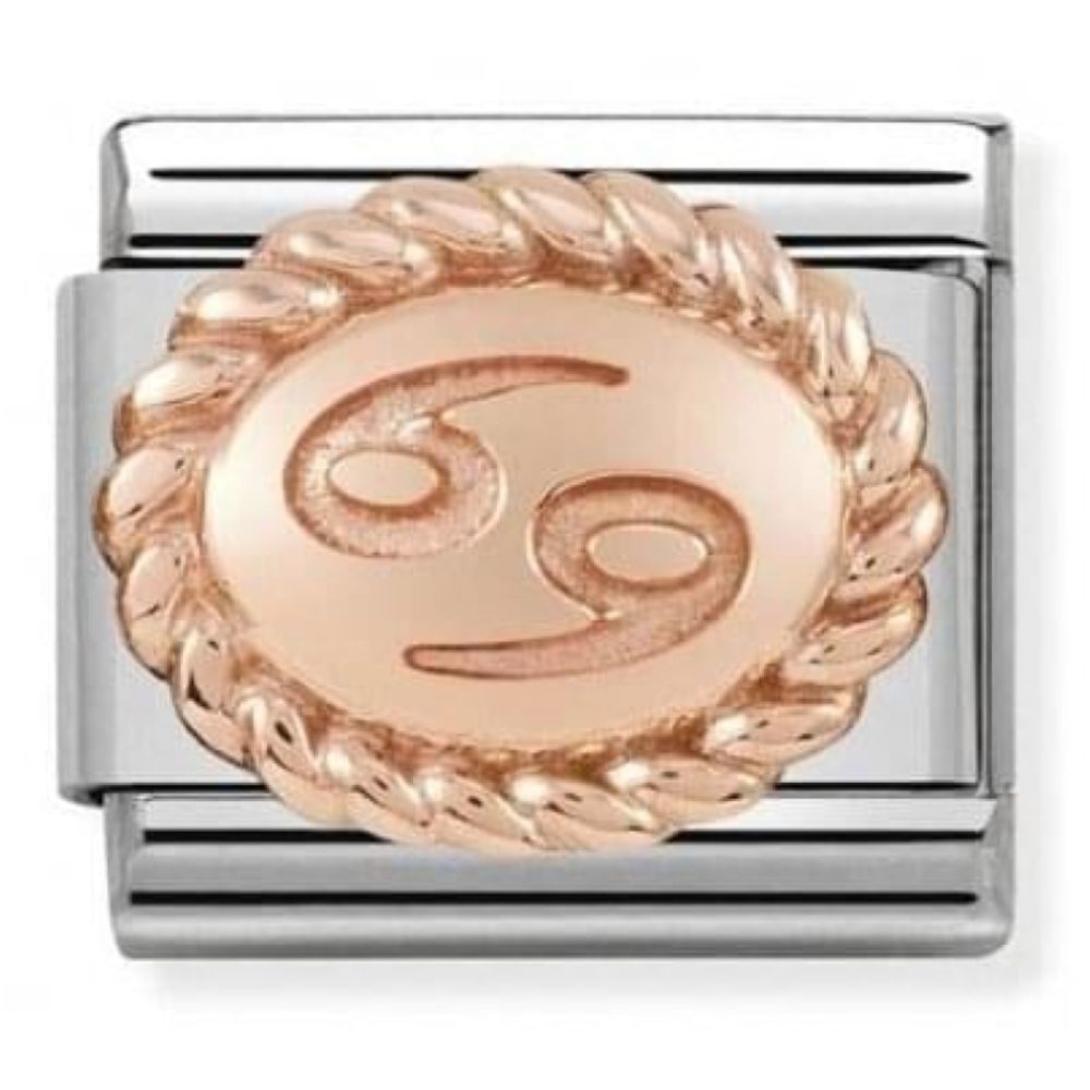 Classic Link In Stainless Steel With Rose Gold Zodiac Cancer