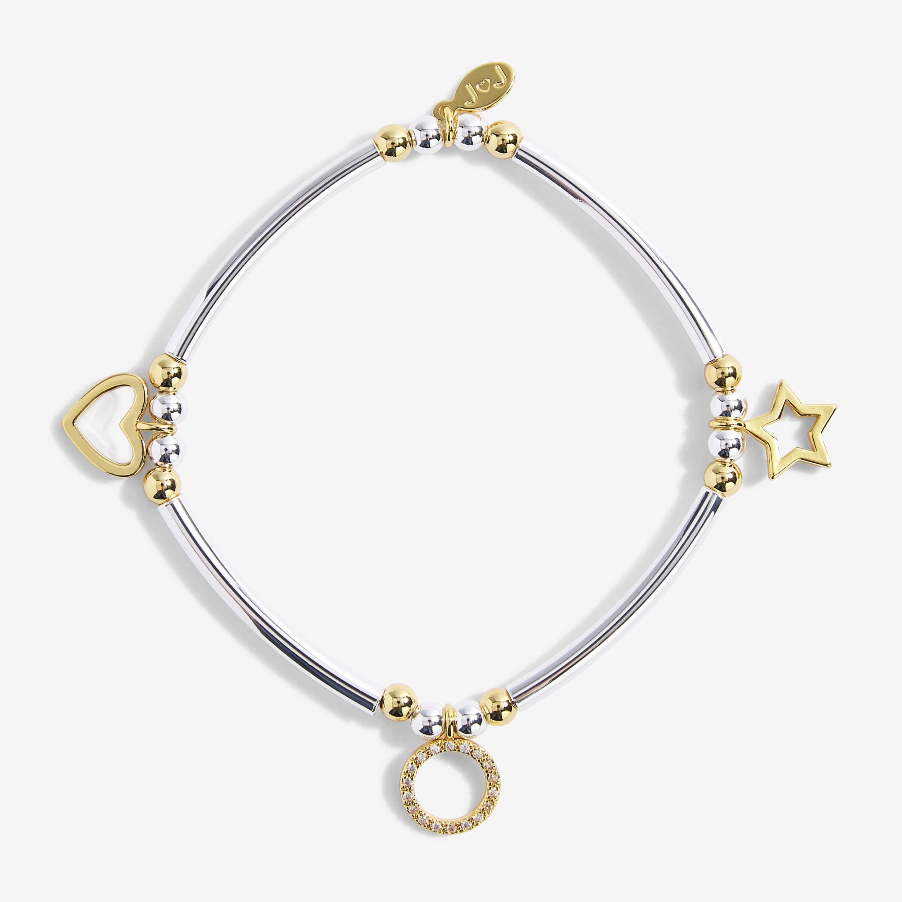 Life's A Charm | Birthday Wishes | Silver, Gold | Charm Bracelet | 17.5cm Stretch