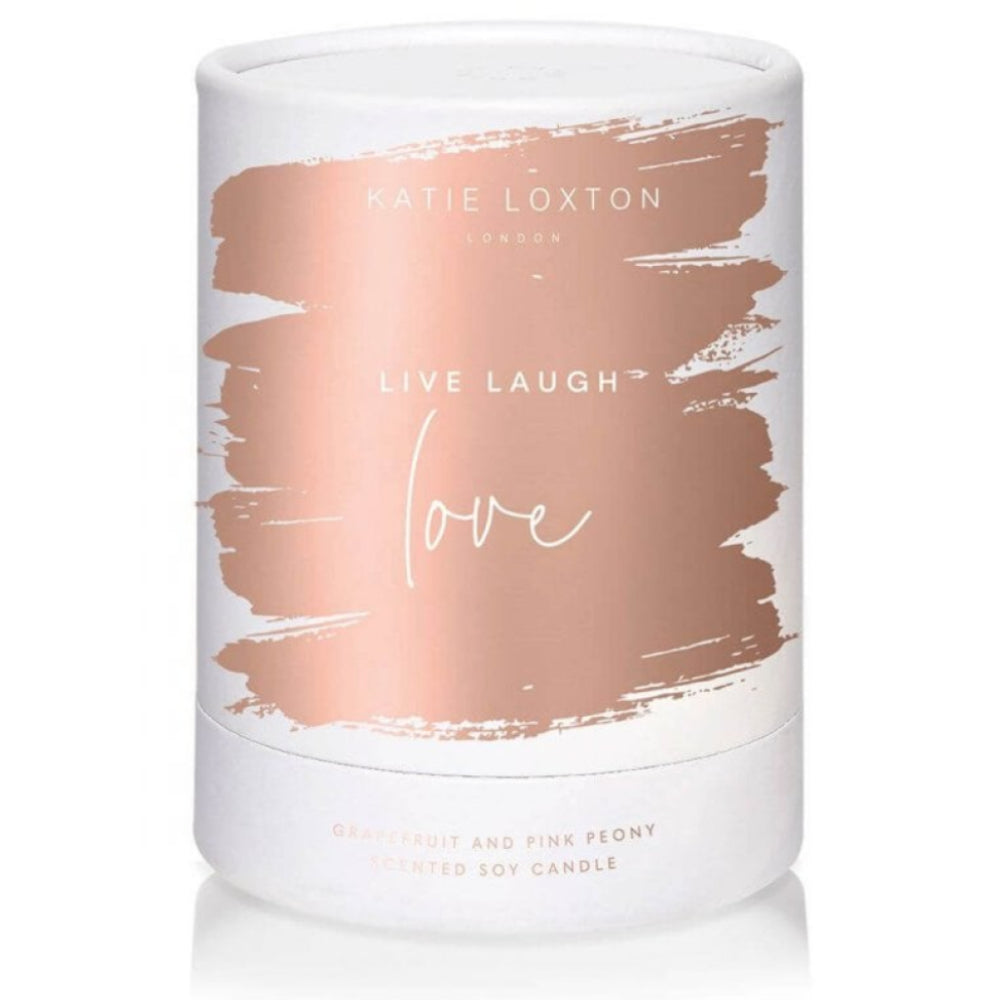 Sentiment Candle | Live Laugh Love| Grapefruit And Pink Peony | 160g