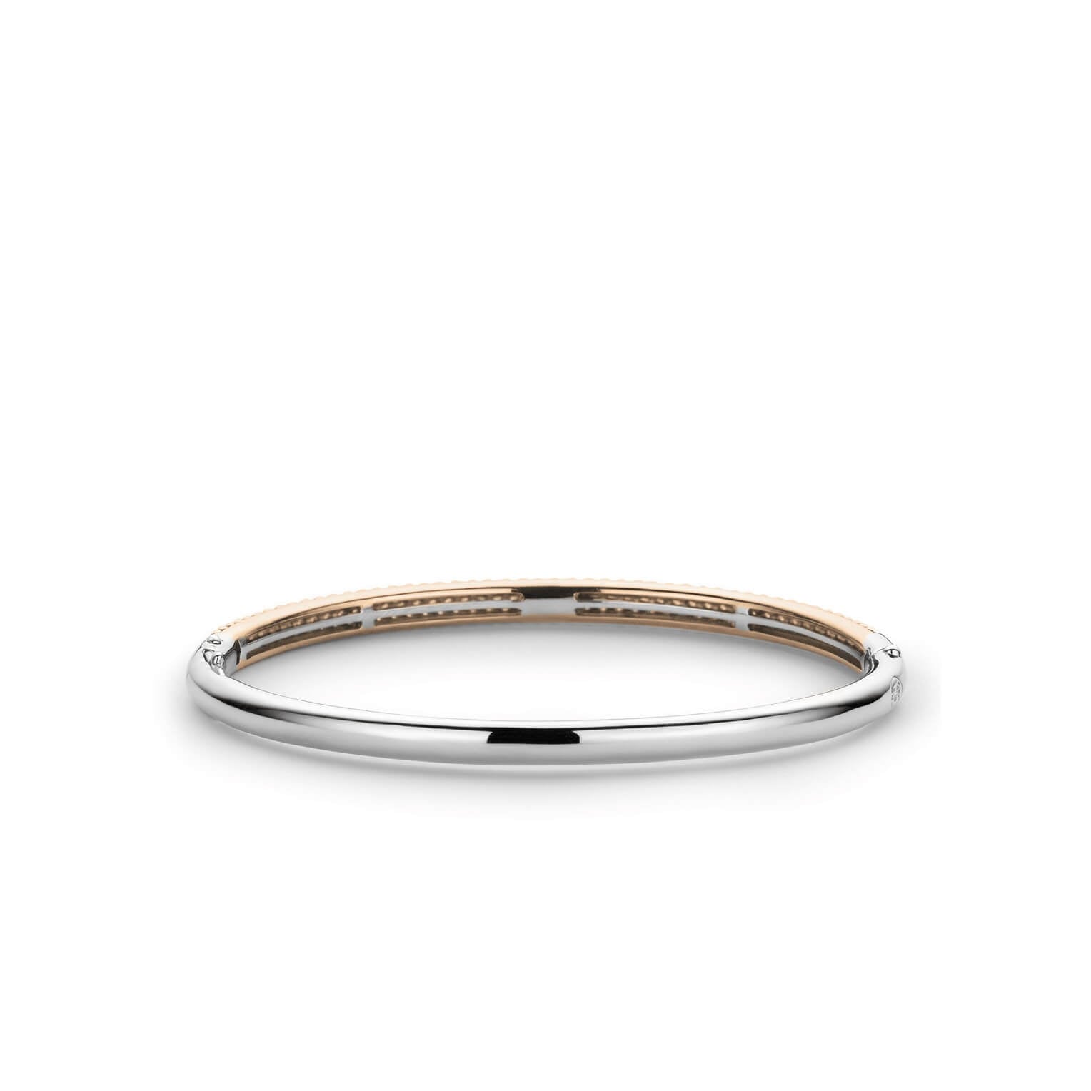 Silver & Rose Gold Plated CZ Bangle