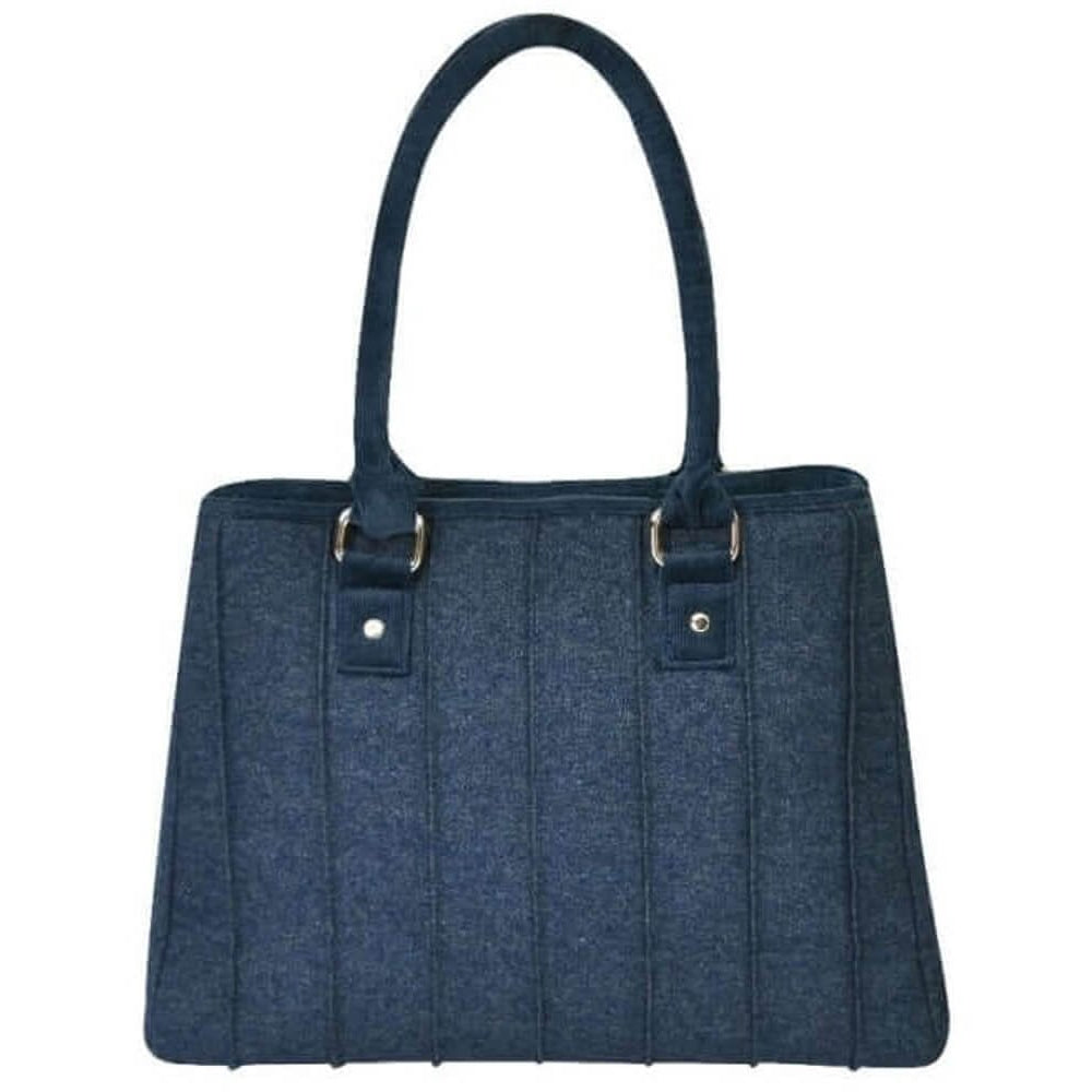 Navy Plain Wool Catherine Bag