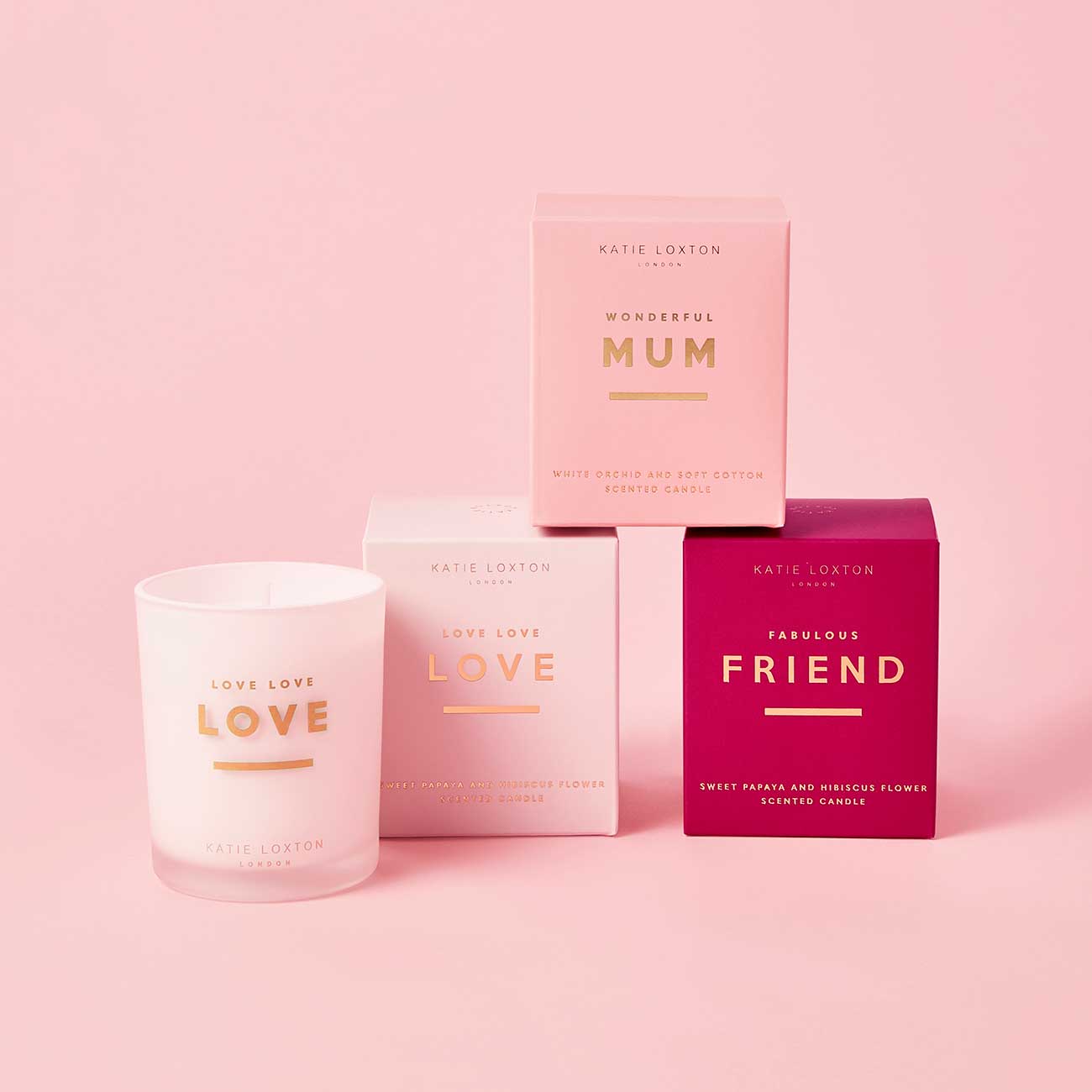 Sentiment Candle| Love Love Love | Sweet Papaya and Hibiscus Flower |