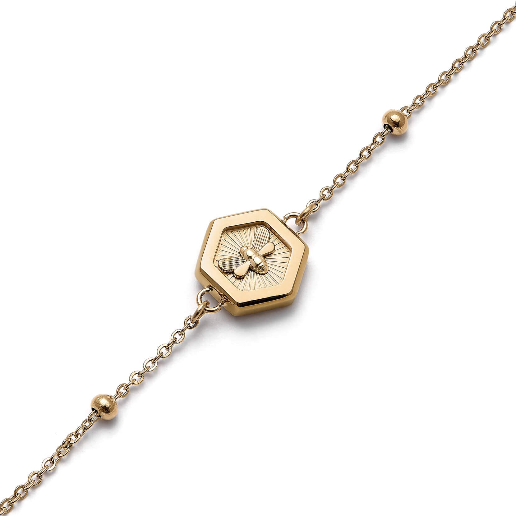 Minima Bee Gold Pendant Bracelet